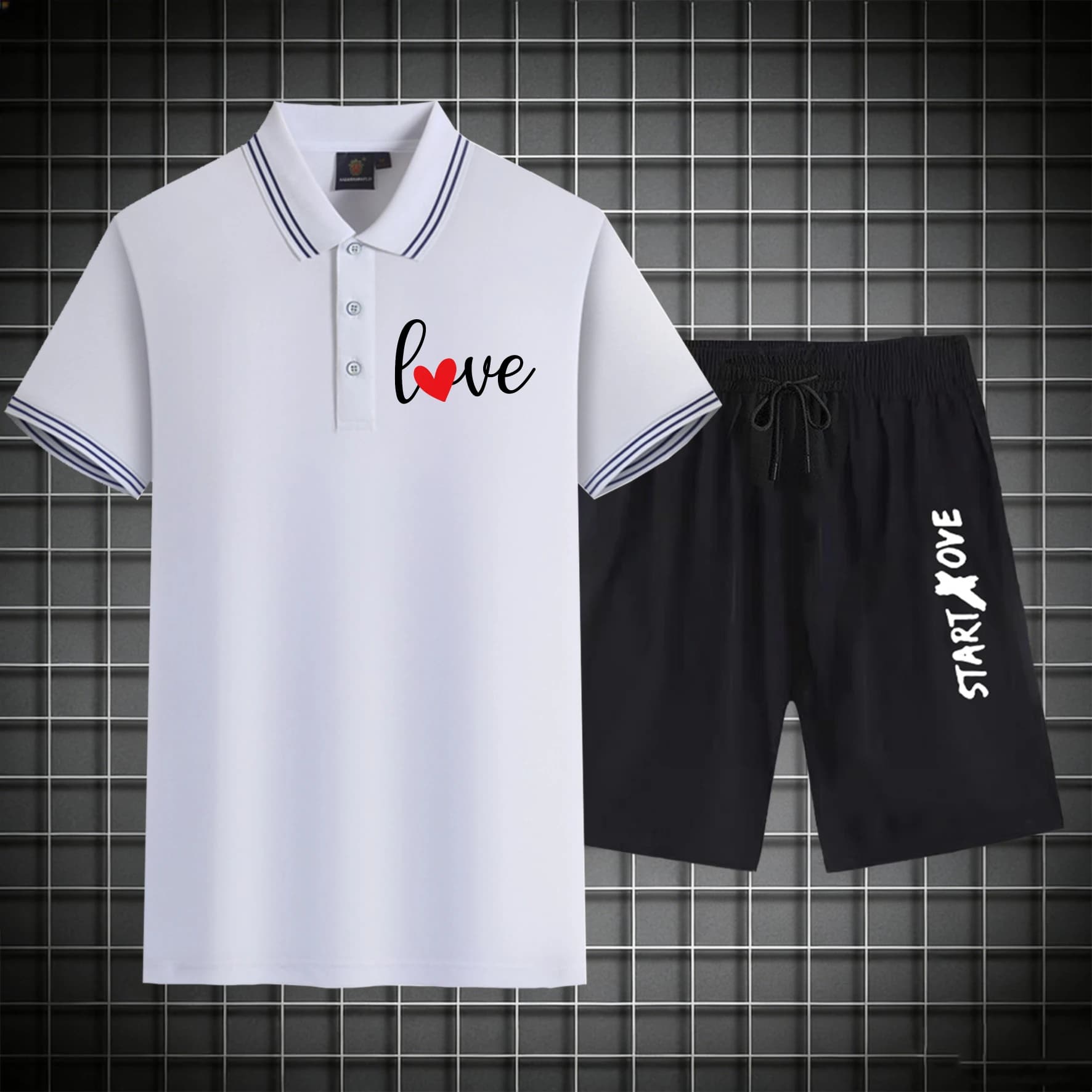 Complete Men's Polo 2026 Activities: Sports Skirts Printed in Polyester, Men's suits in Maniche Corte, Set 2 Pieces