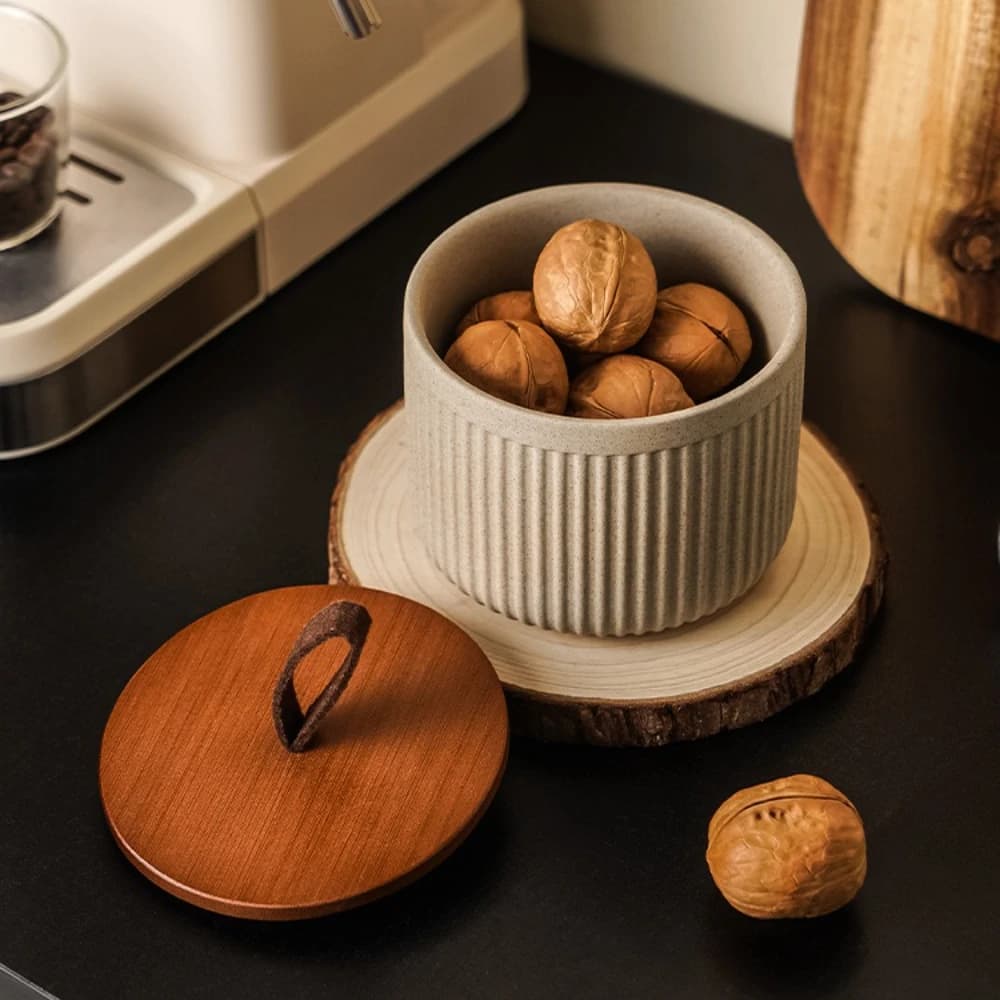 Semplice ceramica grossolana per la casa Barattolo di frutta secca Organizzatori da cucina Caramelle Snack Barattolo di condimento Barattolo di stoccaggio Accessori da cucina