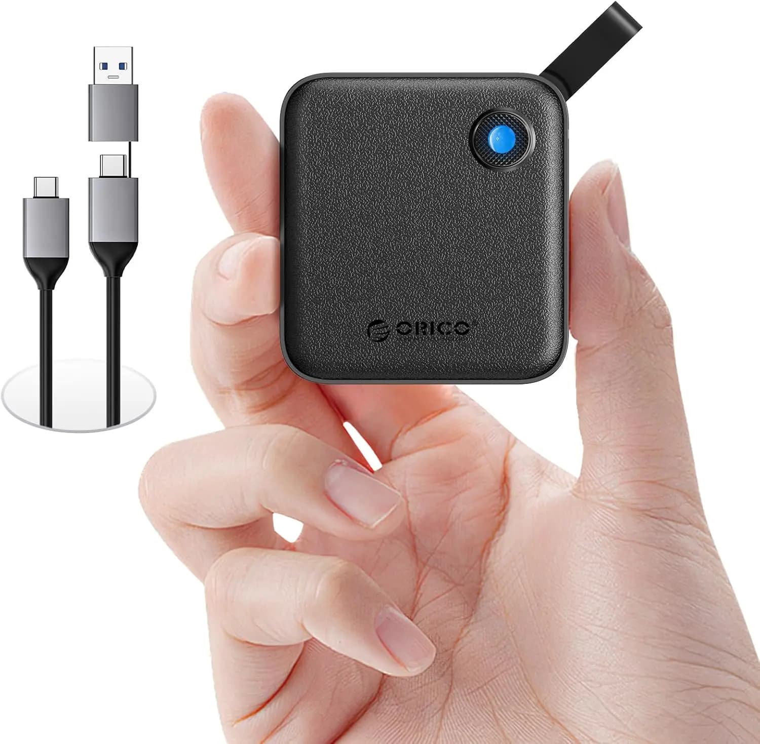 SSD Portatile da 256GB con Cavo USB-C, Archiviazione Esterna Veloce 460MB/s per Smartphone, Tablet, PC