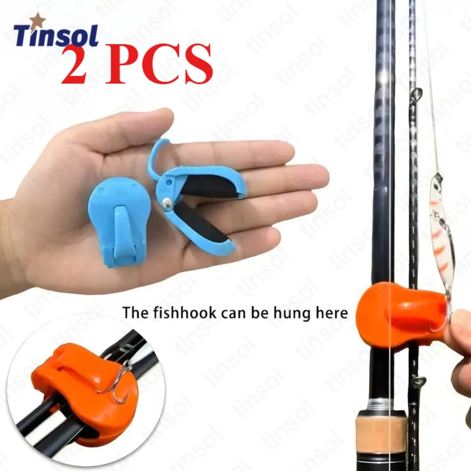 TINSOL 2 Pezzi Clip per Canna da Pesca a Sgancio Rapido - Supporto Monomanuale Senza Attrezzi per Canne da Acqua Dolce in 2 Pezzi, Organizzatore per Attrezzatura con Presa Sicura