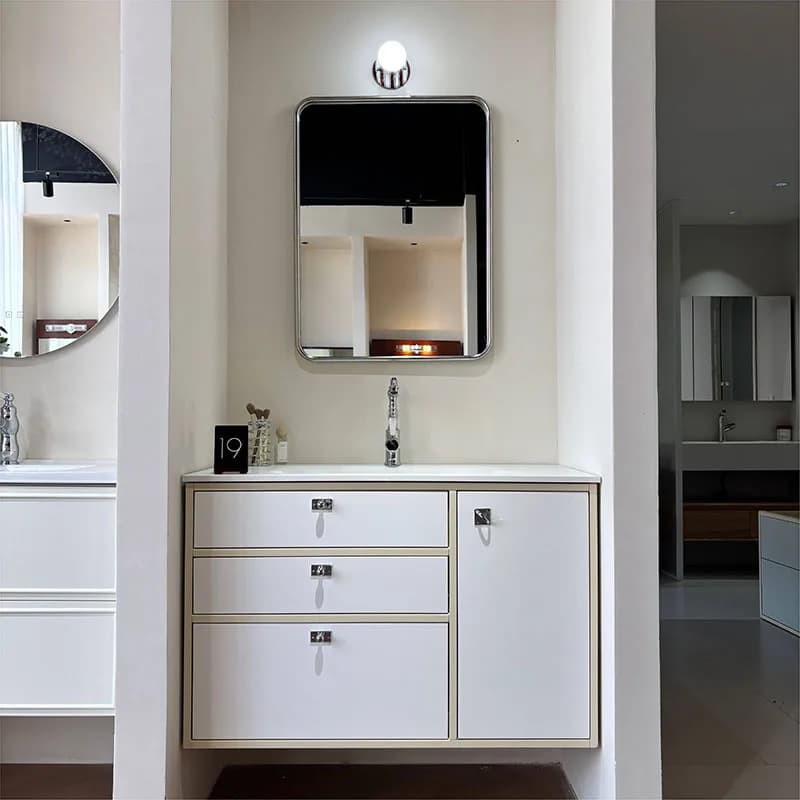 Modern Luxury Bathroom Cabinet Organizer Mirror Storage Vanity Dressers Cupboard Skincare Display Archivadores Salon Furniture