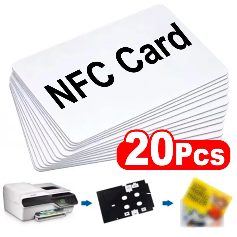 2-20Pcs Ntag216 Ntag215 Ntag213 Blank NFC Cards PVC Tags NFC215 13.56Mhz TagMo Waterproof RFID NFC PVC Keycard Phone 504 Bytes