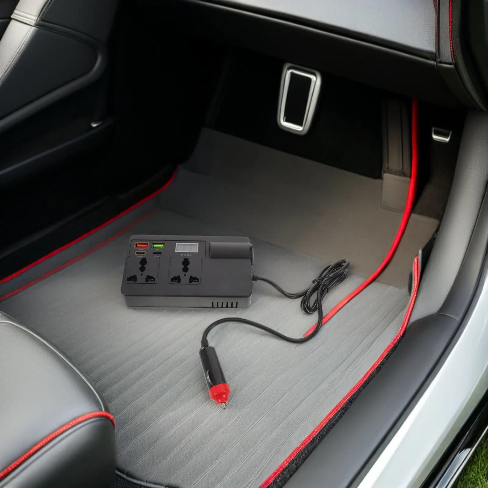 Inverter per Auto 120W da 12V/24V a 220V, Alta Potenza con Porte USB e Prese per Laptop, Smartphone ed Elettronica Portatile da Viaggio