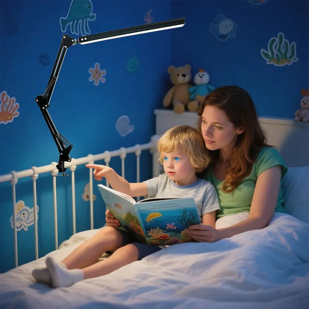 LED Desk Lamp Long Arm Foldable Clamp Adjustable Dimmable with 3 Color Modes Eye Caring Light for Reading Study Hot Sell