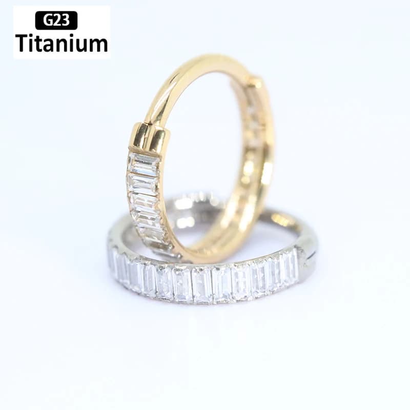 1 Pezzo Piercing in Titanio G23 8/10mm con Zircone, Anello per Naso, Capezzolo, Septum, Conch, Cartilagine, Trago, Helix, Orecchio, Gioielli per il Corpo 16G