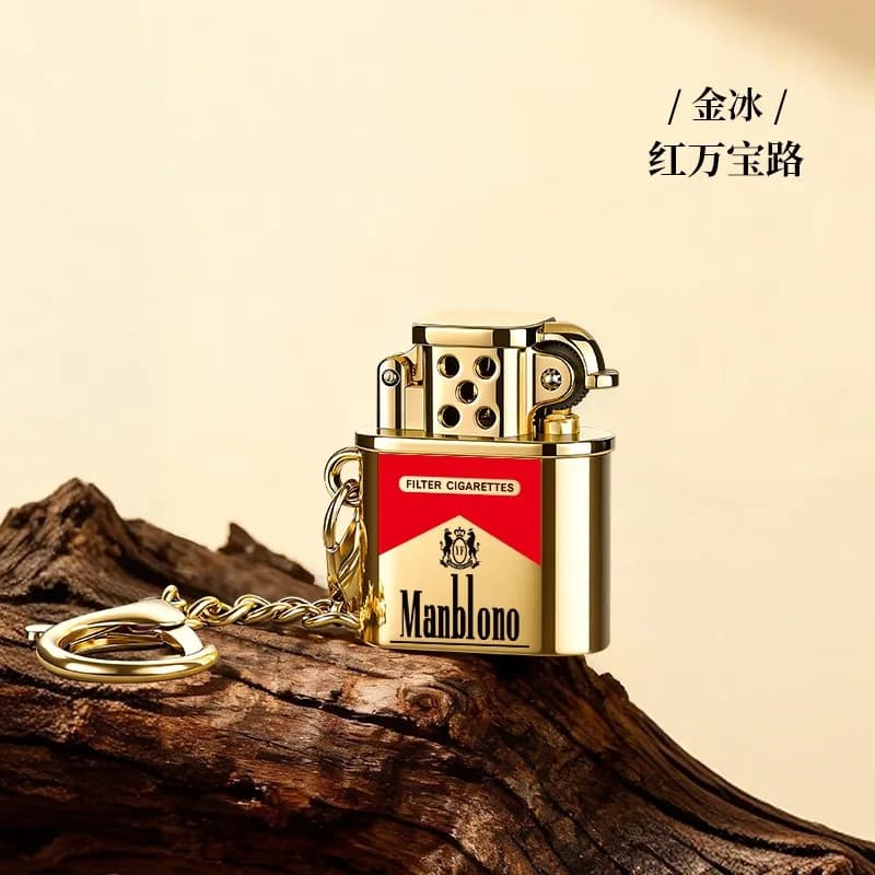 New Mini Pendant Grinding Wheel Kerosiene Lighter High Appearance Portable Compact Cigarette Lighter Holiday Gift