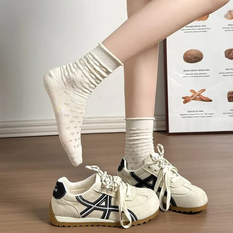 Scarpe Comode da Donna, Sneakers Traspiranti in Pelle, Scarpe Casual da Passeggio, Tenis Feminino 347