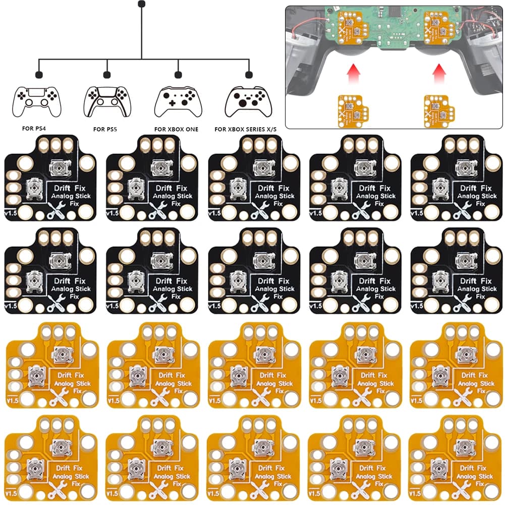10-1 pz universale Gamepad Joystick Drift Repair Board Controller analogico Thumb Stick Drift Fix Mod per PS4 PS5 Xbox One Board