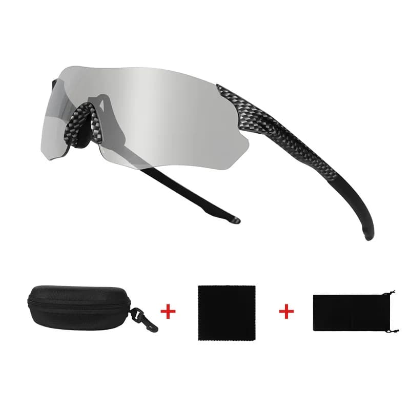 BOLLFO Photochromic Cycling Glasses 24g Lightweight PC Lens TR90 Temples Day Night Sunglasses for Running Climbing Road MTB