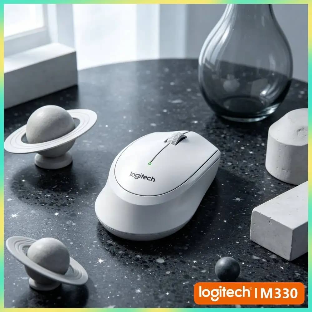Logitech M330 Silent Wireless Mouse Portable 2.4G USB Nano Receiver Easy Carry for Home Office Laptop PC Mac Stand