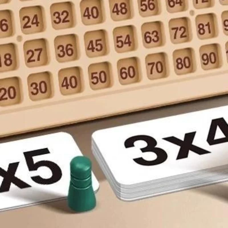 99 Multiplication Board Game Wooden Montessori Kids Learning Educational Toys Math Counting Hundred Board Interactive Thinking