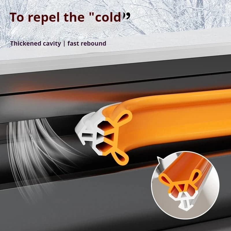 4M TPE Window Seal Strip Self-adhesive Plastic Steel Window Insulation Weatherstrip Flexible Bilateral Windproof Dustproof Strip