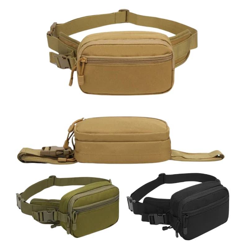 Waterproof Tactical Fanny Pack Adjustable Waist Belt Bag Portable Small Utility Pouch for Hunting Camping Daily Use Waist Bag