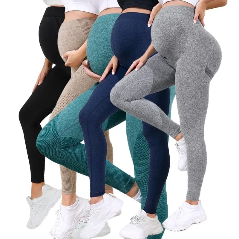 Leggings premaman da donna sopra la pancia pantaloni da Yoga per gravidanza a figura intera Leggings da allenamento Active Wear