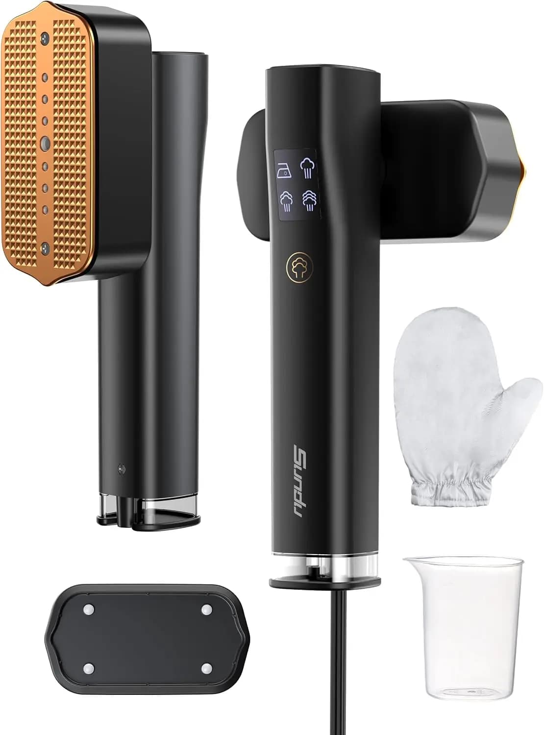 Stiratore a Vapore per Vestiti, Ferro da Stiro e Vaporizzatore Portatile 2-in-1 da Viaggio, Riscaldamento Rapido in 15s, Serbatoio d'Acqua da 100ml, Guanti da Stiratura, 25 Minuti di Potenza