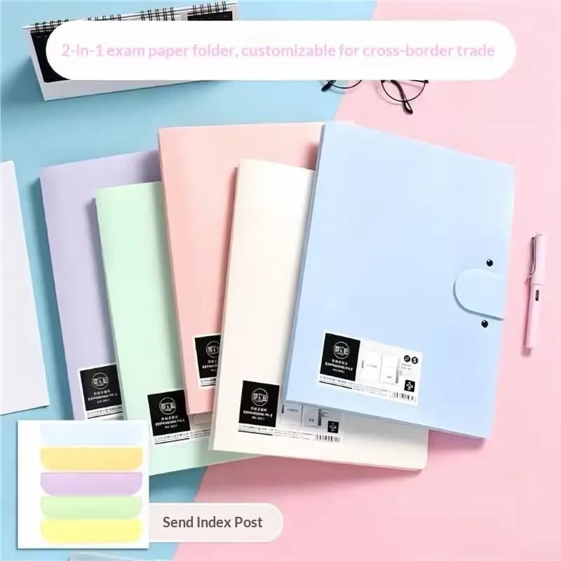 [S]Desktop Storage A4 File Organizer Multifunctional Color A4 File Paper Folder Waterproof Dustproof Document Organizer