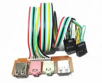 Nuova Cassa del PC del Pannello frontale 2-Port USB 2.0 + Microfono Porta Audio da 3.5mm Cavo 7.8cm PCB