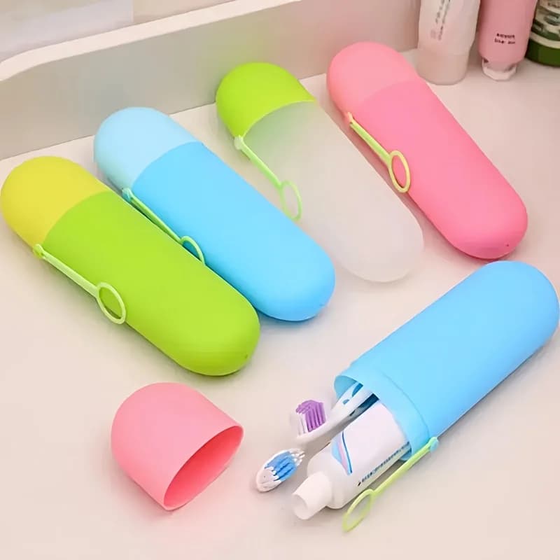 Scatola contenitore da viaggio per spazzolino e dentifricio da 1 pezzo, supporto per scatola portaoggetti per spazzolino da denti, scatola portaoggetti portatile per viaggi, casa
