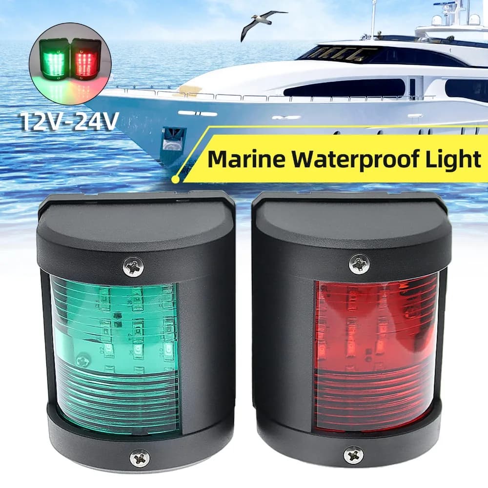 1PC Luci di segnalazione di navigazione marine Rosso/Verde LED Ancoraggio Spia IP66 Lampada da vela impermeabile per lo styling della barca 12V 24V