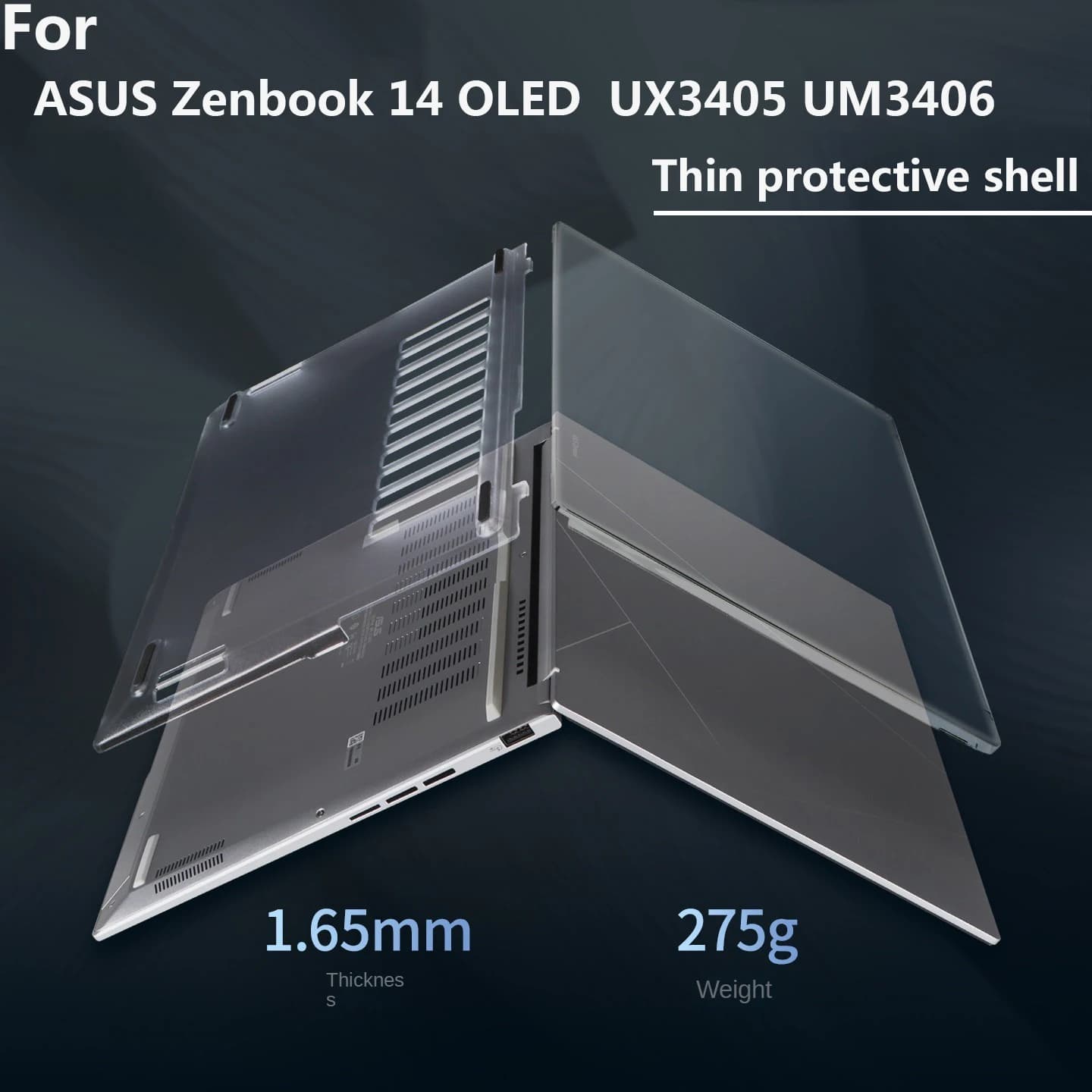 Per Asus Zenbook 14 ‌ Custodia protettiva per notebook OLED 2025/2024 UX3405C UM3406 guscio trasparente satinato per computer guscio antigoccia