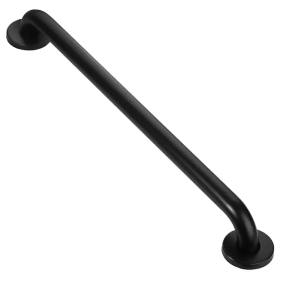 24 inch shower support handle for disabled, elderly shower handles, older shower support bars for older people with concealed screws, black