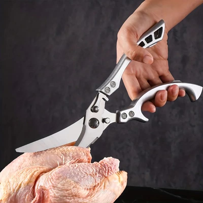 Stainless Steel Multifunction Kitchen Scissors, Cut-Ox for Chicken, Professional Scissors for Fish and Duck