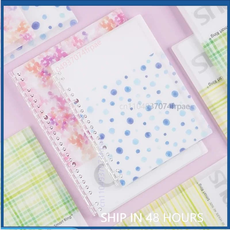 For Kokuyo Watercolor Whisper Refillable Loose Notebook Smooth Turning Metal Ring Student Subject Memo Planner Stationery(2PCS)