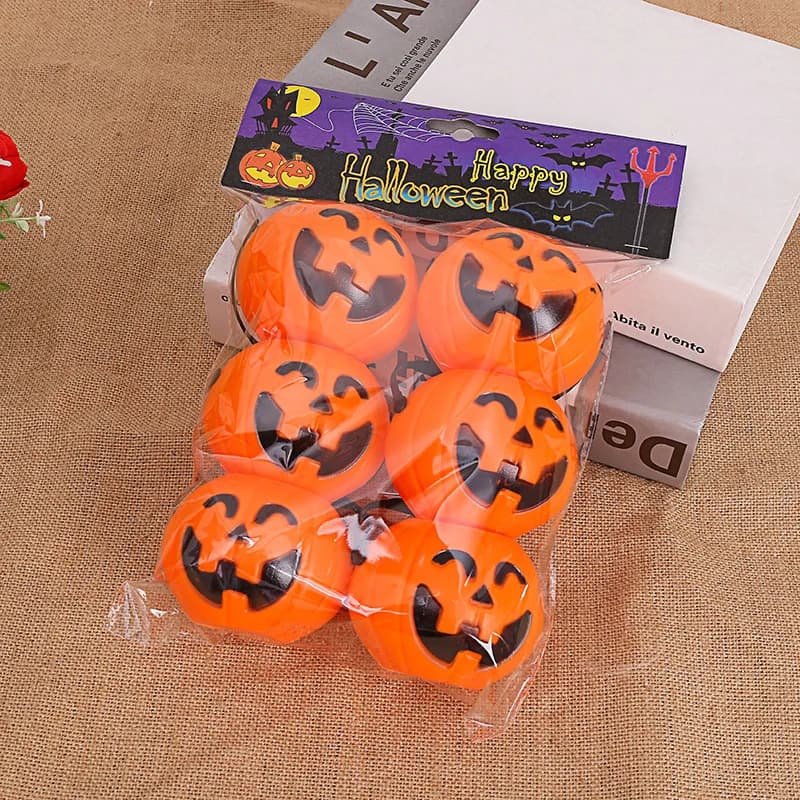 6pcs Mini Orange Black Halloween Portable Pumpkin Bucket bambini dolcetto o scherzetto porta caramelle puntelli per feste di Halloween