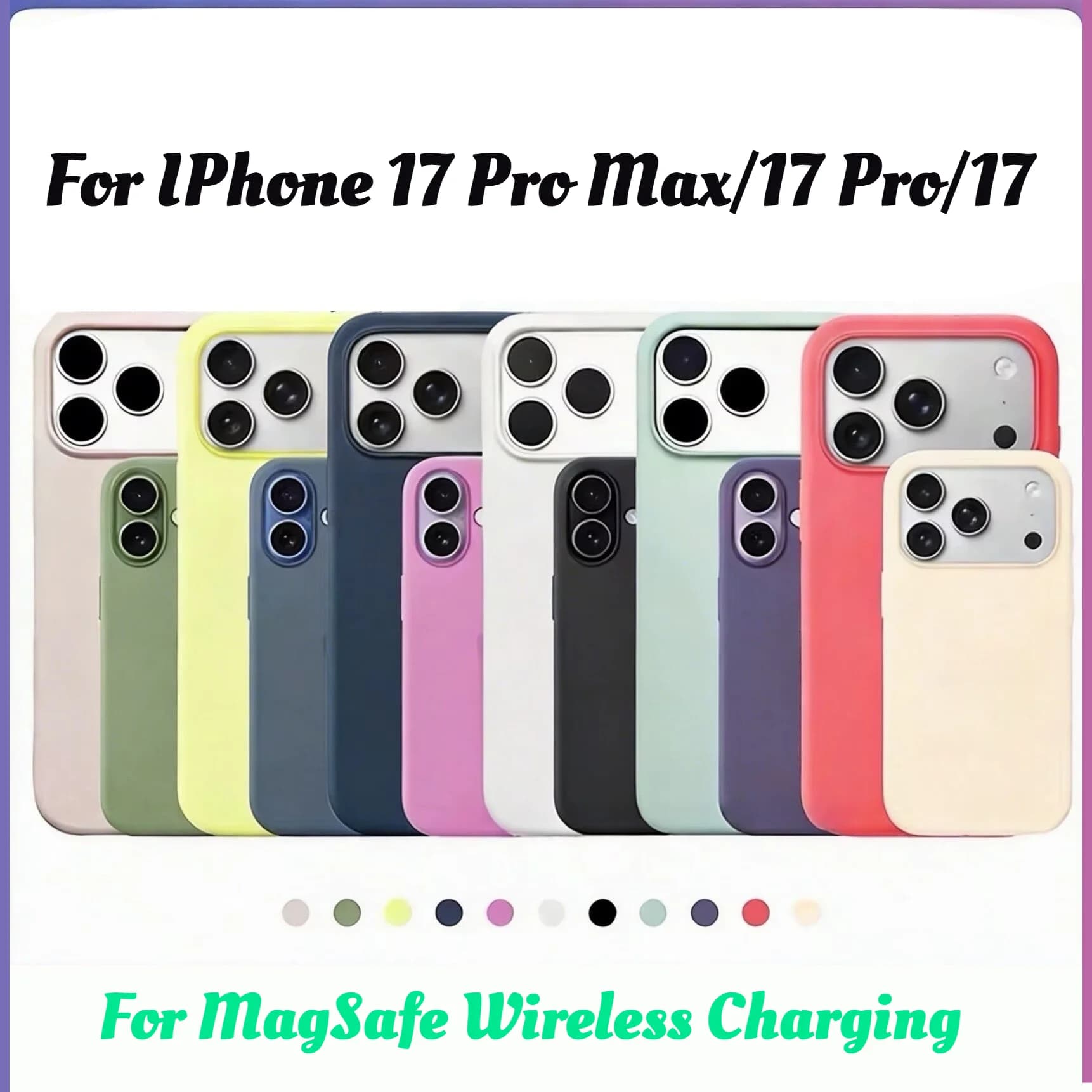 Custodia Morbida in Silicone Liquido 1:1 Originale, Delicata al Tatto, per iPhone 17 Pro Max 17, Compatibile con Ricarica MagSafe e Animazione Pulsante AI