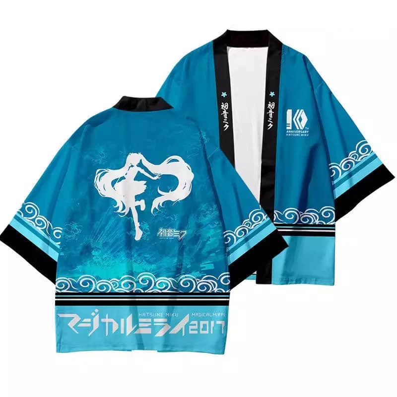 Hatsune Miku Secondary Anime Peripheral Cartoon Loose Japanese Kimono Cardigan Kawaii Creative Cute Knights Order Feather Weave
