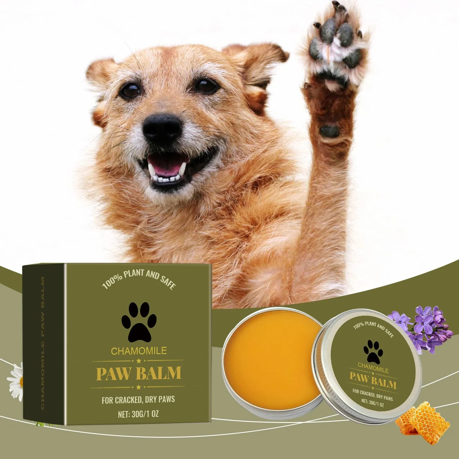 Balsamo naturale per zampe di cane Protezioni per cani per pavimentazione calda Cera per cani per zampe secche e idratanti per naso per zampe screpolate