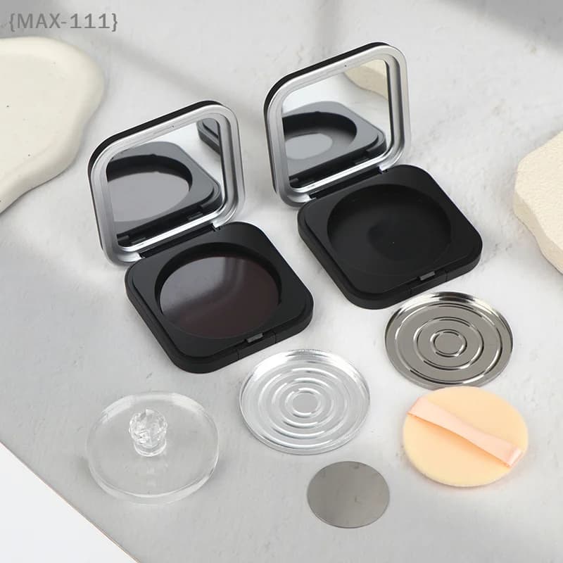 ,xxxa Magnetic Empty Box for Cosmetics with Mirror, Umbrella Door, Fard, Lipsticks and DIY Powders, with Round Grid
