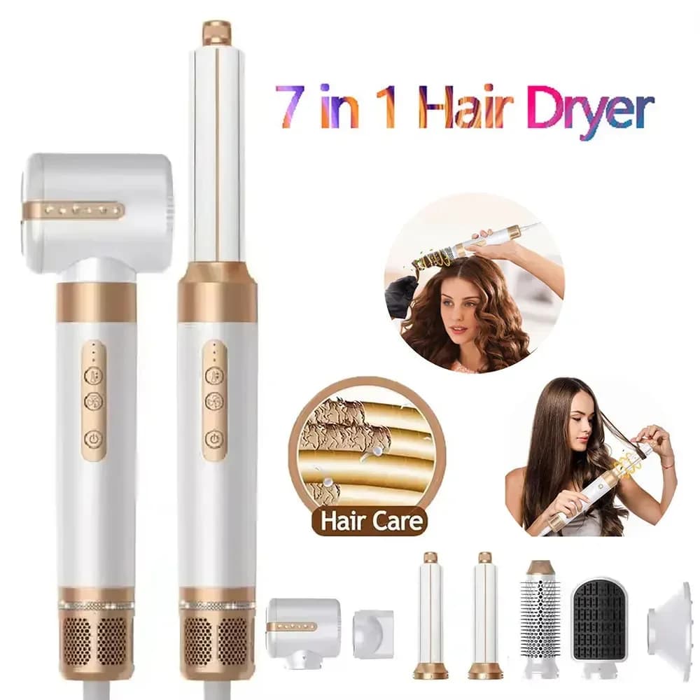 Hair dryer 7 in 1 Professional hair plate with negative ions Hair plate without brushes High speed hair dryer Set hot comb