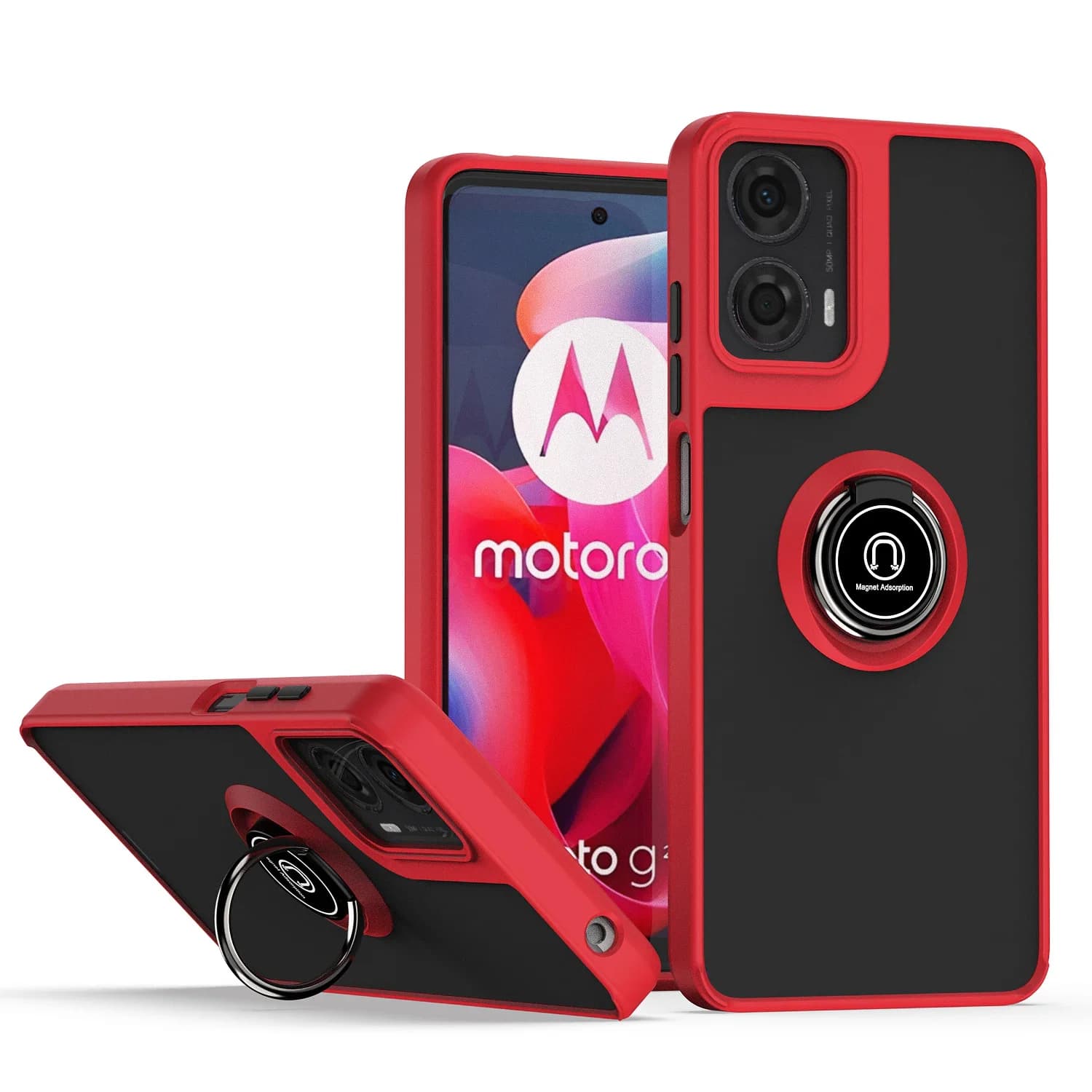 Motorola G42 G52 G22 G31 G41 Custodia ad anello per Moto G51 G31 G60 G50 G30 G20 E30 E50 Fusion Neo Pro per Magsafe Cover posteriore magnetica