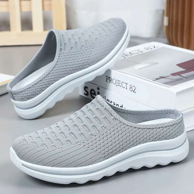 Women's Net Shoes Summer Baotou Half Slippers Comfortable walking shoes Women's Casual Shoes Mocassini Zapatos Mujer