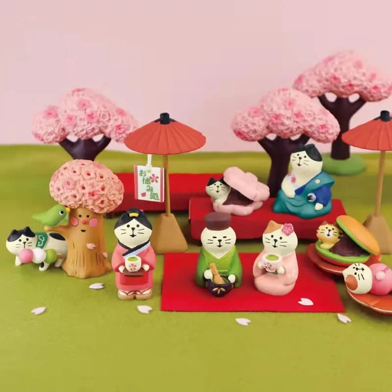 Cat Koharu Chaya Sakura Matcha Tide gioca a Doll creativi piccoli ornamenti giocattoli del fumetto illuminazione istruzione decorazione della casa regalo