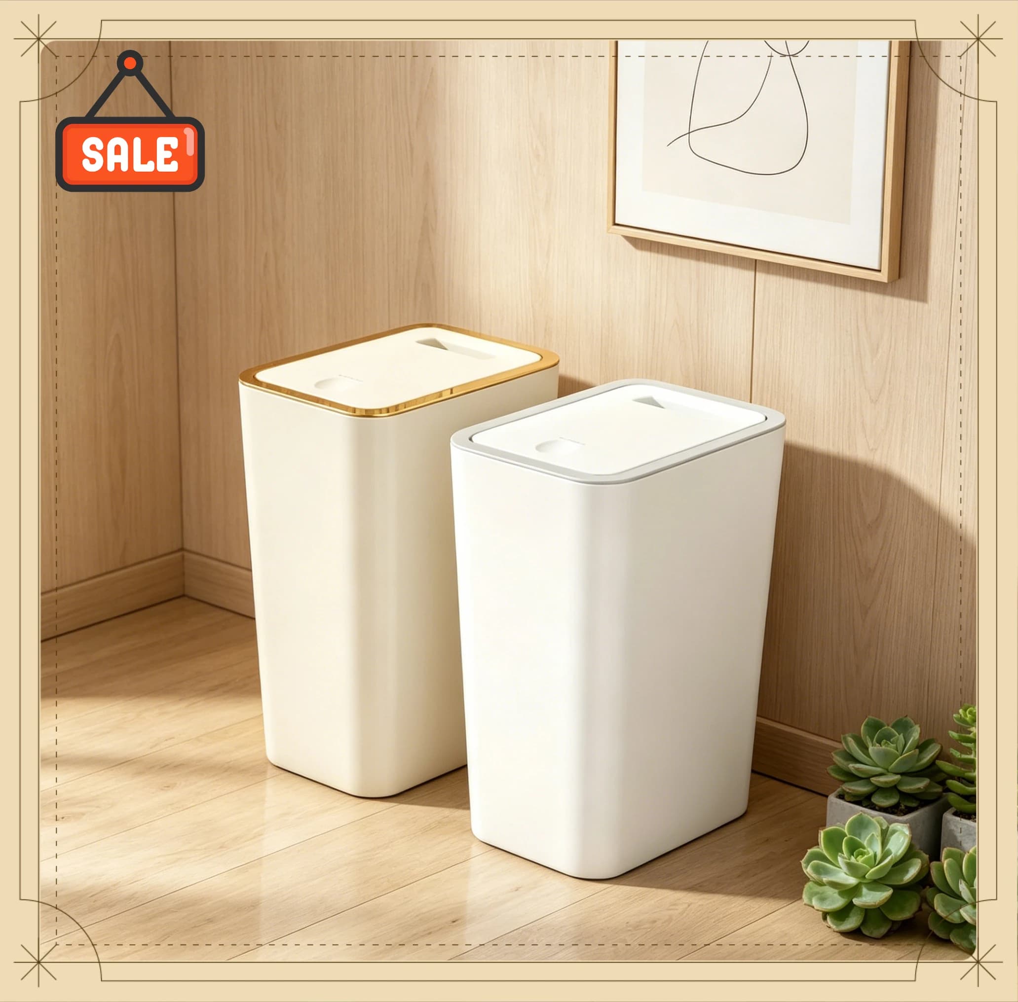 Cestino per Rifiuti in Plastica Salvaspazio da 10L, Resistente agli Animali Domestici, Design Anti-odore e Anti-perdita, Contenitore Durevole per Casa, Bagno, Cucina