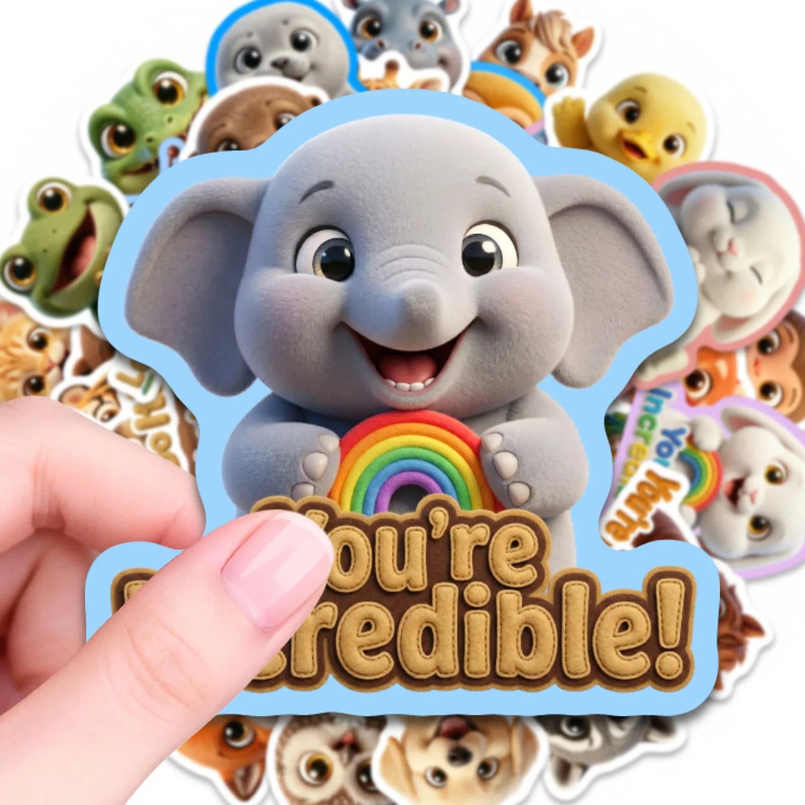 50 Pezzi Adesivi con Effetto 3D, Simpatici Slogan Positivi per Animali Domestici, Impermeabili per Tazze, Telefoni, Skateboard, Caschi, Auto, Cartelle, Laptop, Decorazioni