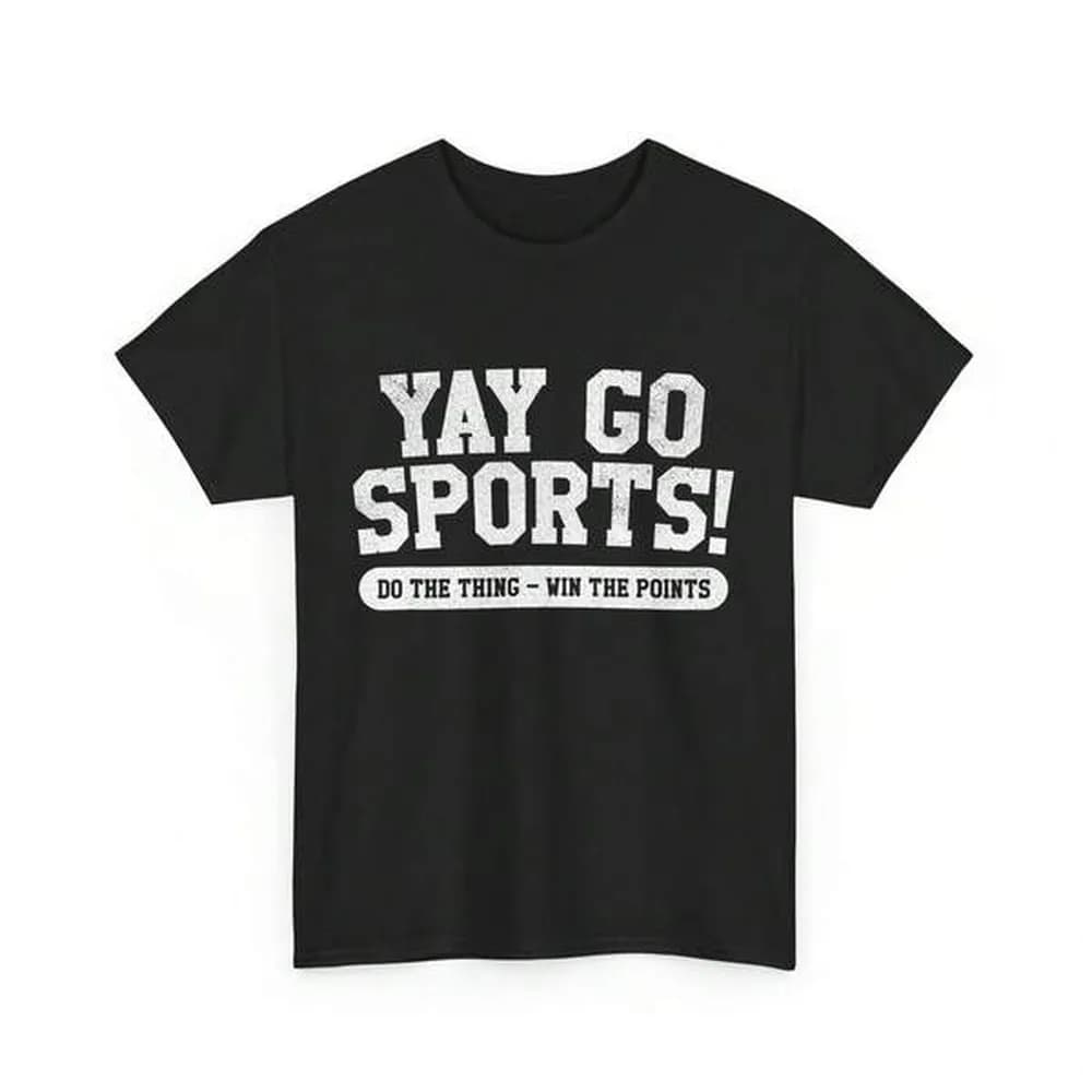 180GSM Pure Cotton Printed T Shirt Yay Go Sports Neutral Funny Sports Fan Graphic Soft Knit Machine Washable Casual Game Day Daily Tee