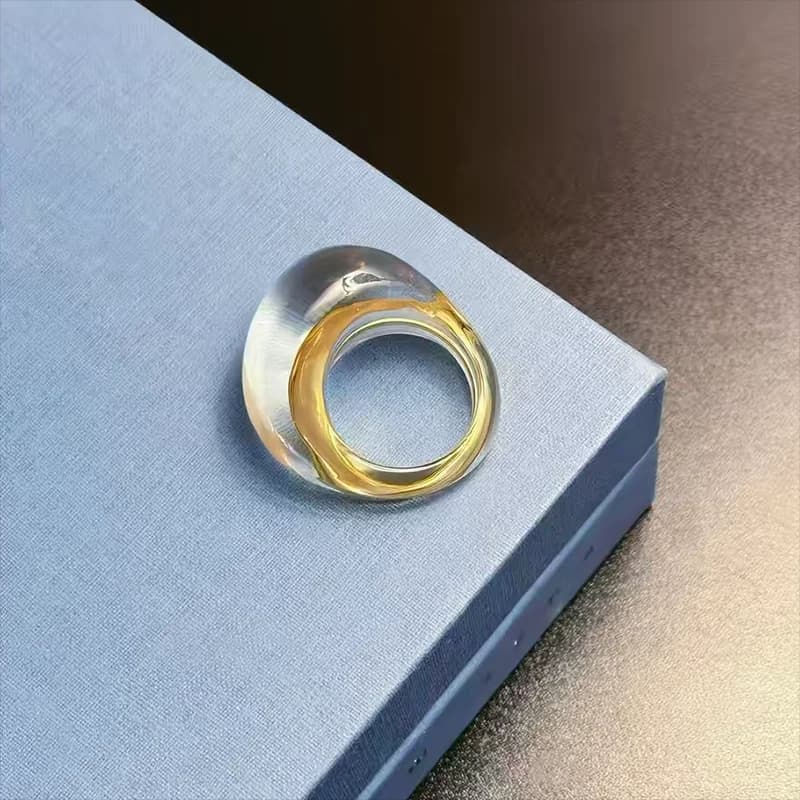 Irregular resin rings for women acrylic transparent rings unique summer cool jewelry new in 2026