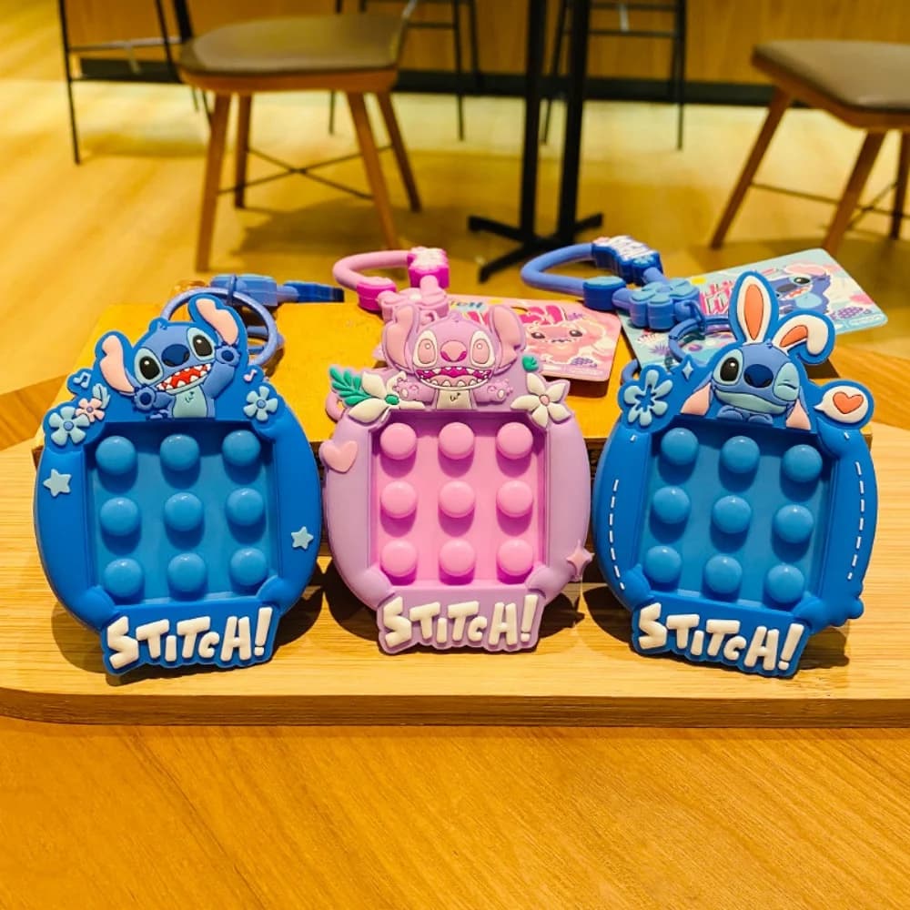 Genuine Disney Lilo & Stitch Fidget Keychains Anime Stitch Portable Stress-Relief Toys For House Car Keys Backpack Luggage Decor
