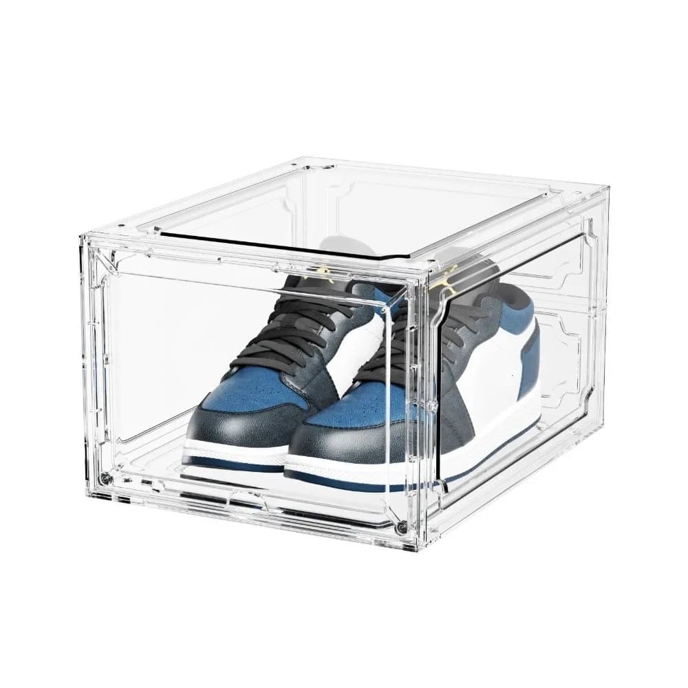 New Transparent Basketball Shoe Box with Suction Dust-proof Storage Box Acrylic Anti-oxidation Shoe Cabinet Household Dormitory