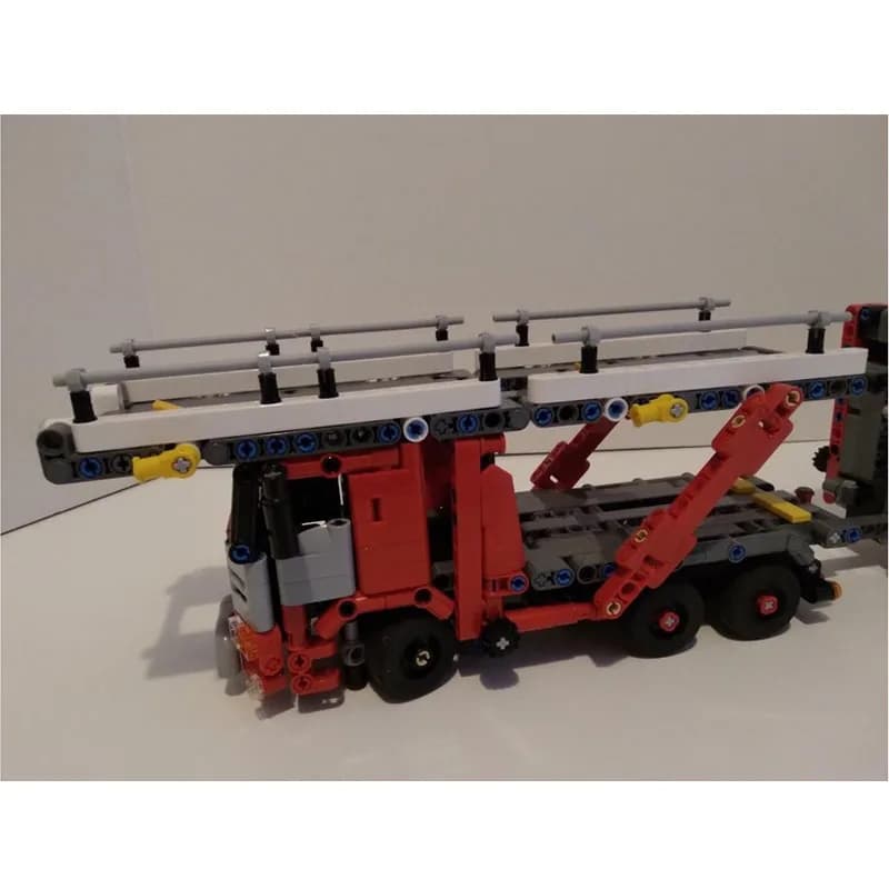 MOC-181623 Classic New Car Transport Truck Building Block Model, 1180 Parts, Creative Birthday Toy Gift for Boys and Children