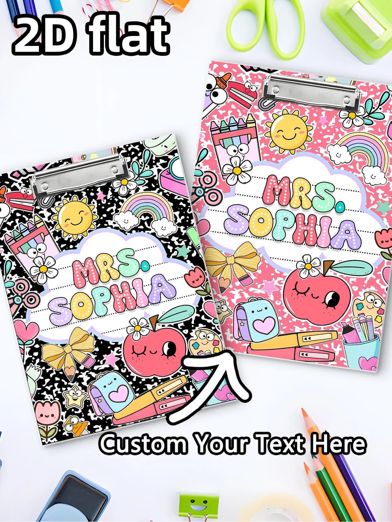 1 piece personalized folder - PMMA personalized intricate cute cheerful engraved laser name and title unique gifts for everyday use of students