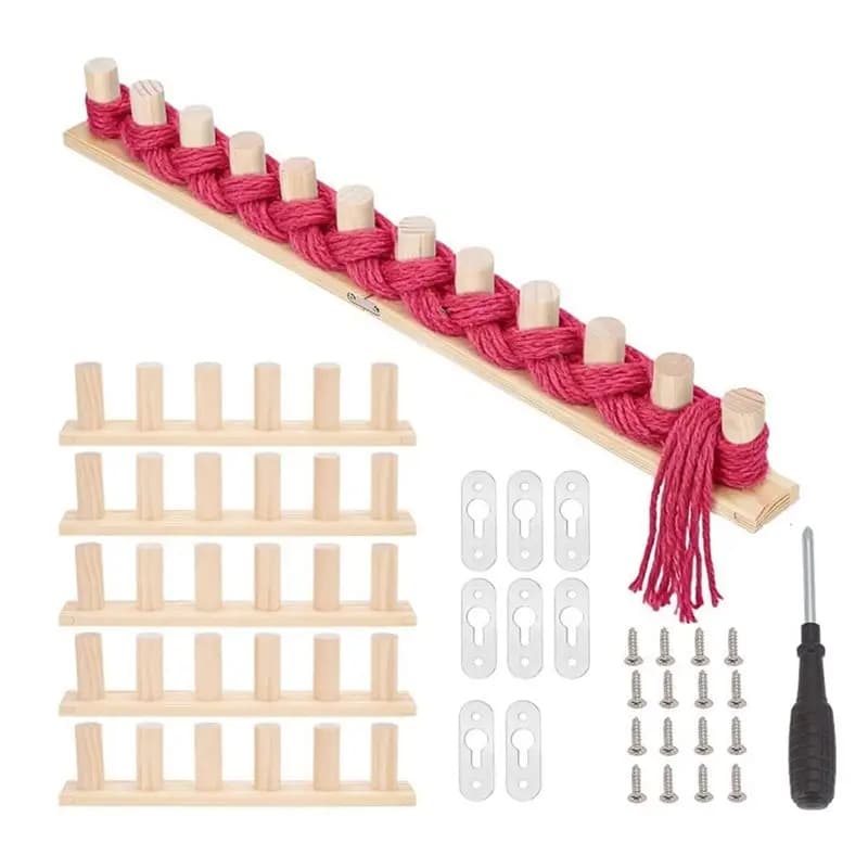 DTEN-Wooden Loom Kits For Jumbo Yarn- Chunky Knitting Blanket Looms, 65", Beginner Craft Gift For Hand Weaving Projects