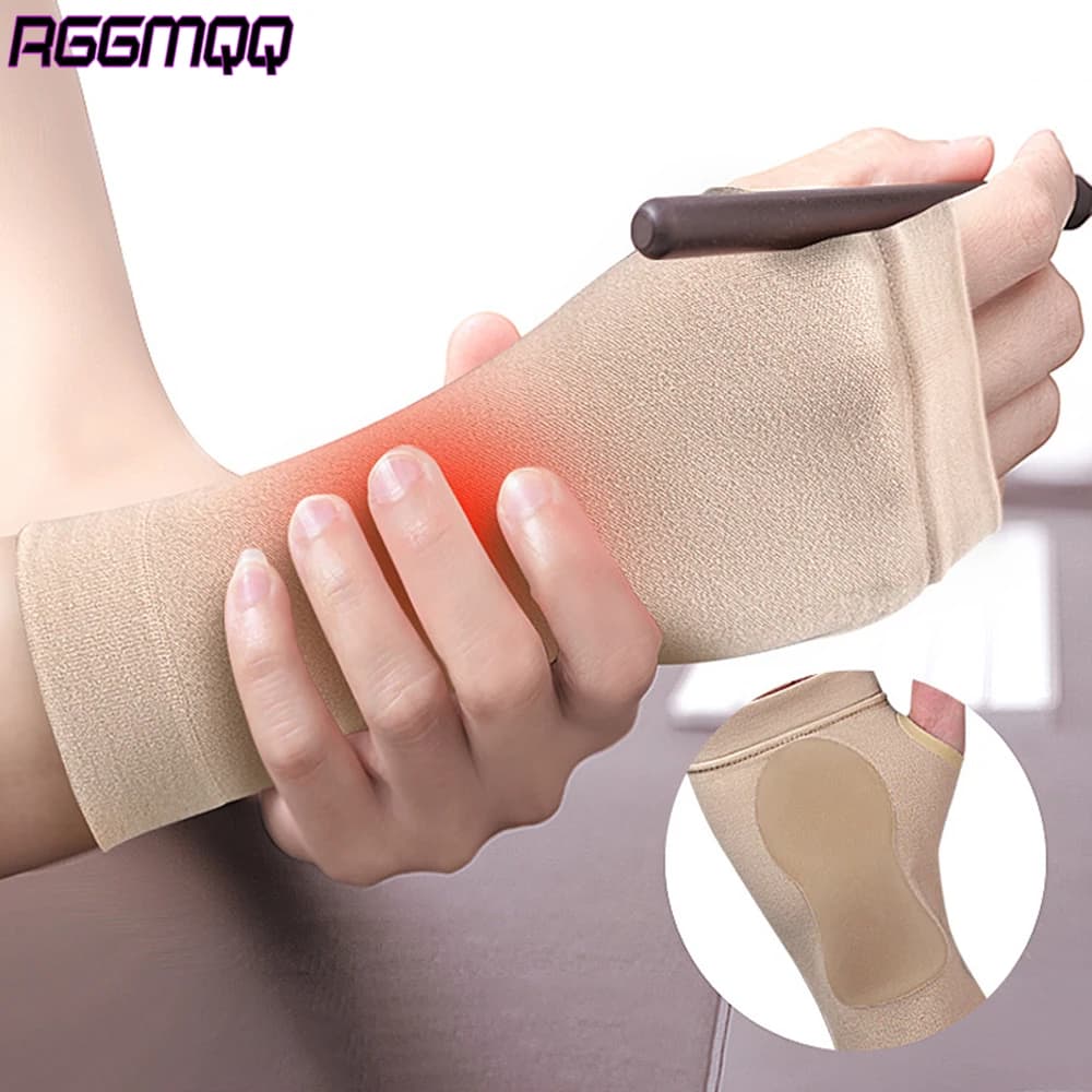 1 pezzo di guanti di supporto per polso e pollice – Maniche di compressione con cuscinetti in gel per l'artrite – Design traspirante senza dita per alleviare il dolore