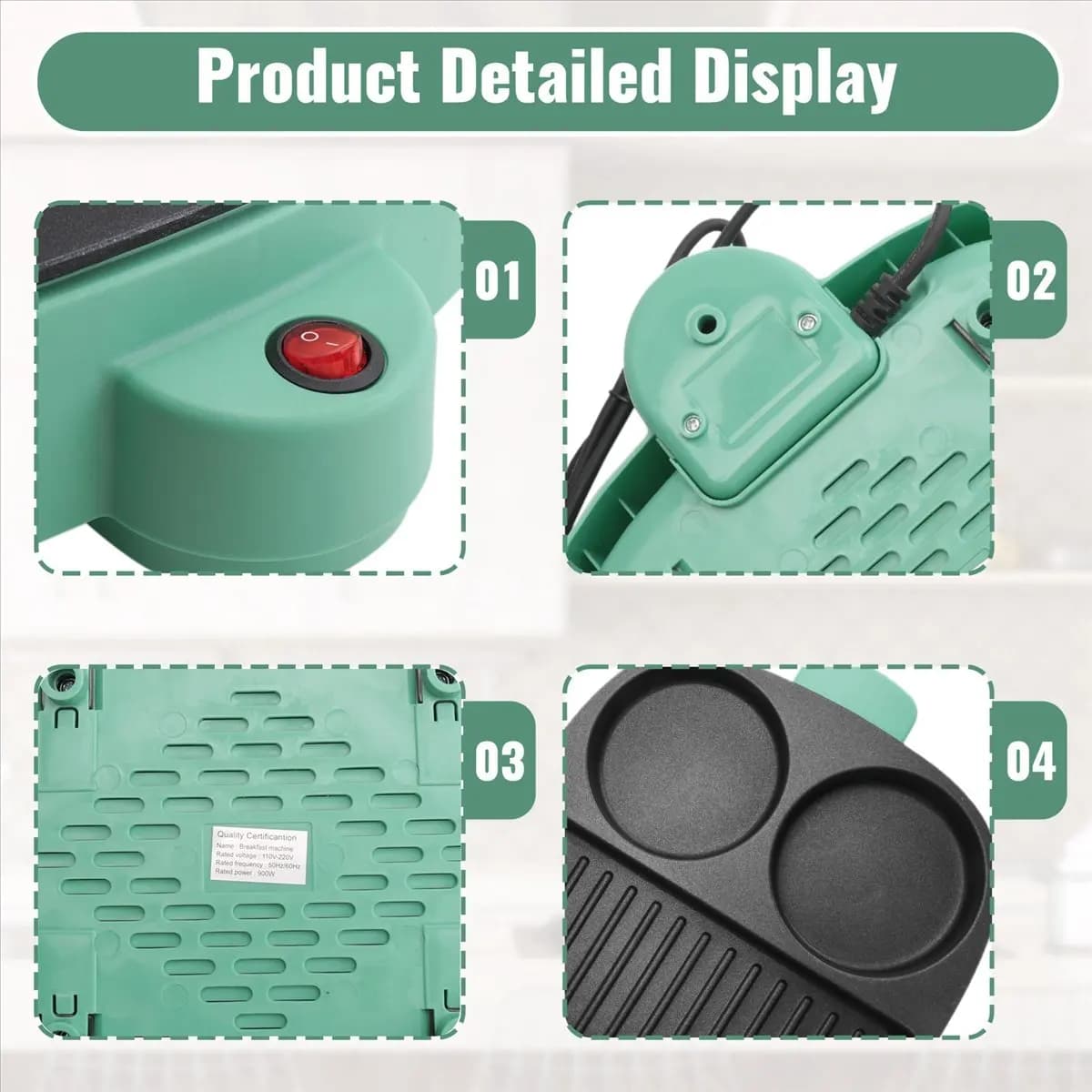 M10K Electric Omelette Pan Barbecue Pan Electric Cooker Multifunction Non-Stick Hotpot Steamer Steak Frying A US Plug