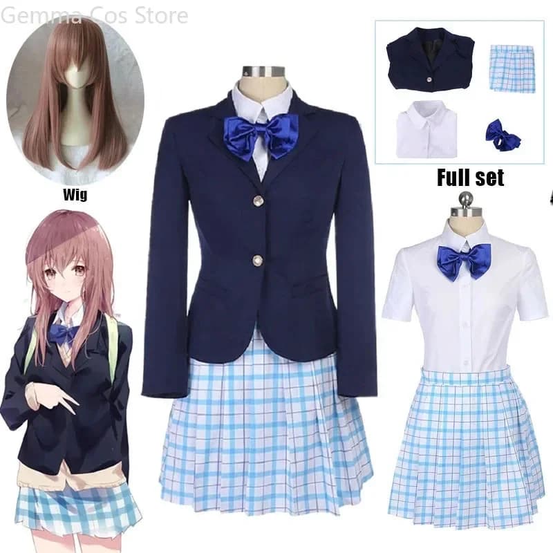 Una voce silenziosa Shouko Nishimiya Shoko Costume Cosplay Anime giapponese La forma della voce Uniforme scolastica Vestito Vestito Abbigliamento parrucca