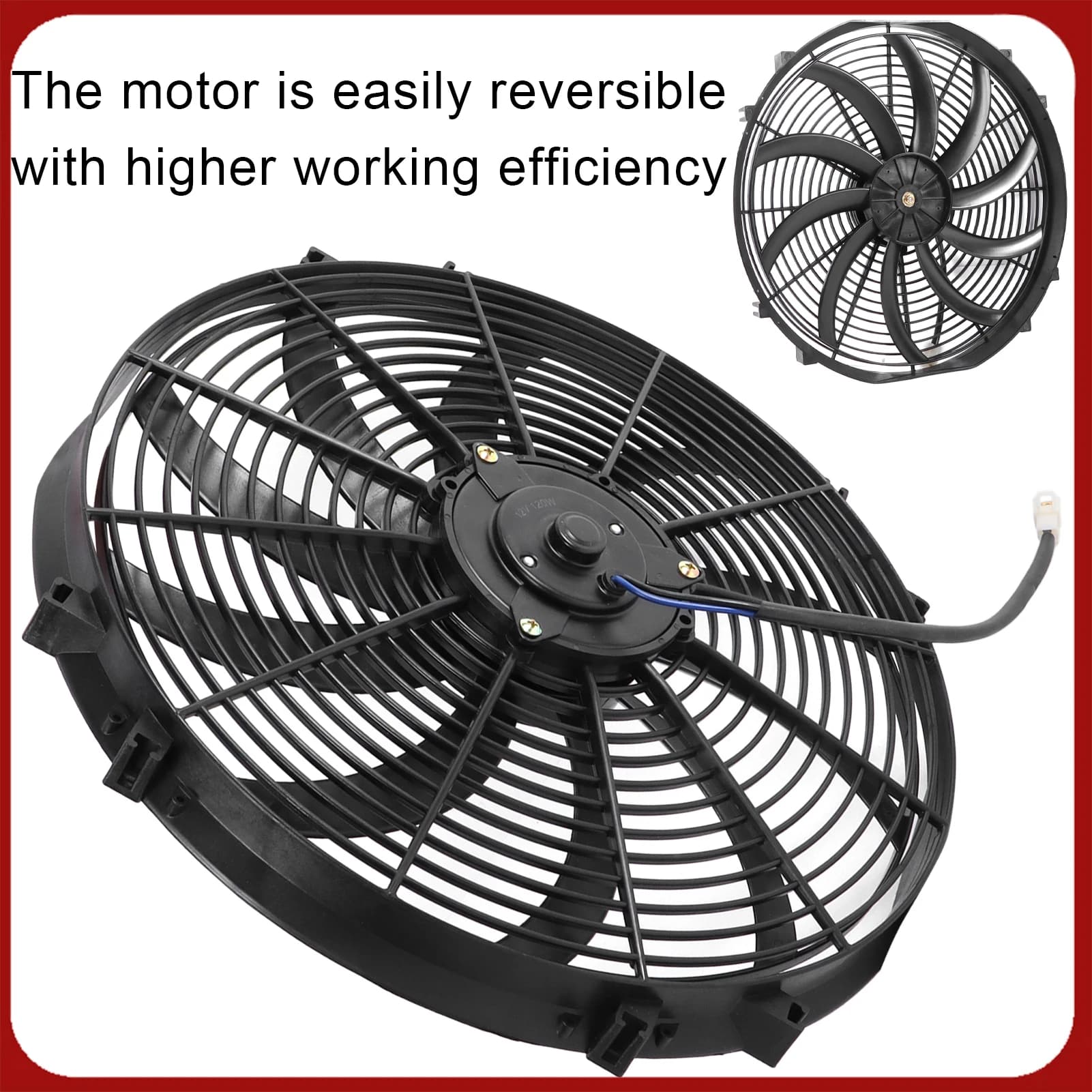Ventilatore elettrico per condizionatore d'aria per auto 16 pollici 10 pale Push Pull Modifica Sostituzione per camion RV DC 12V