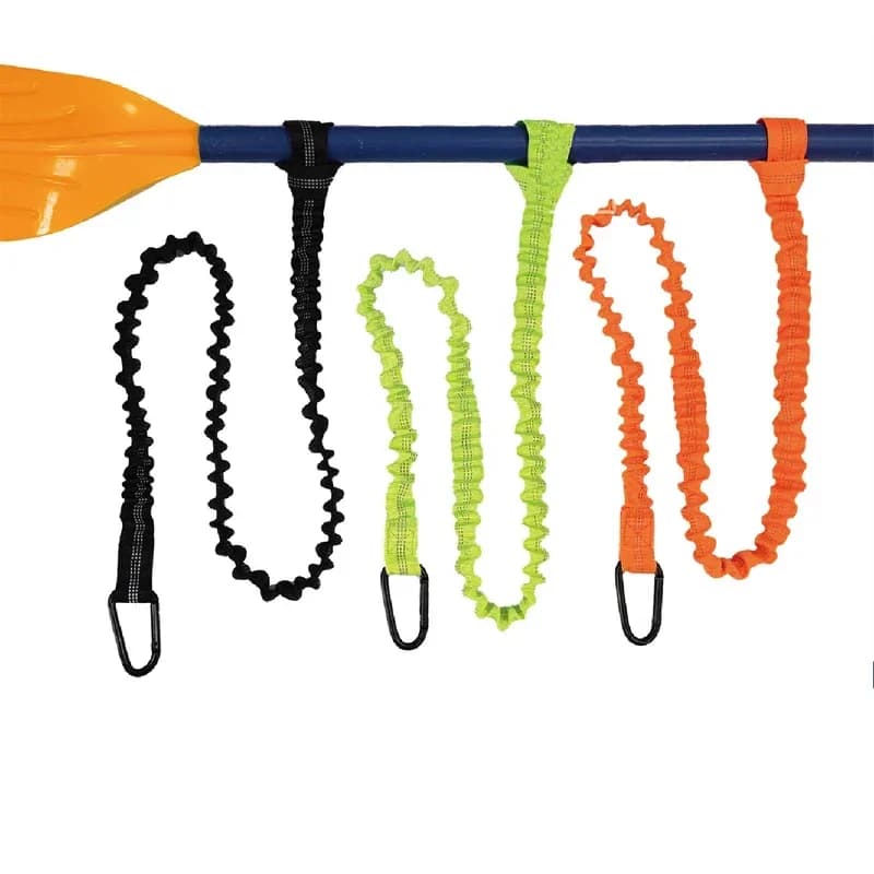 1PC elastico kayak pagaia guinzaglio canna da pesca guinzaglio estensibile cordone a spirale guinzaglio corda di sicurezza moschettone barche a remi accessori
